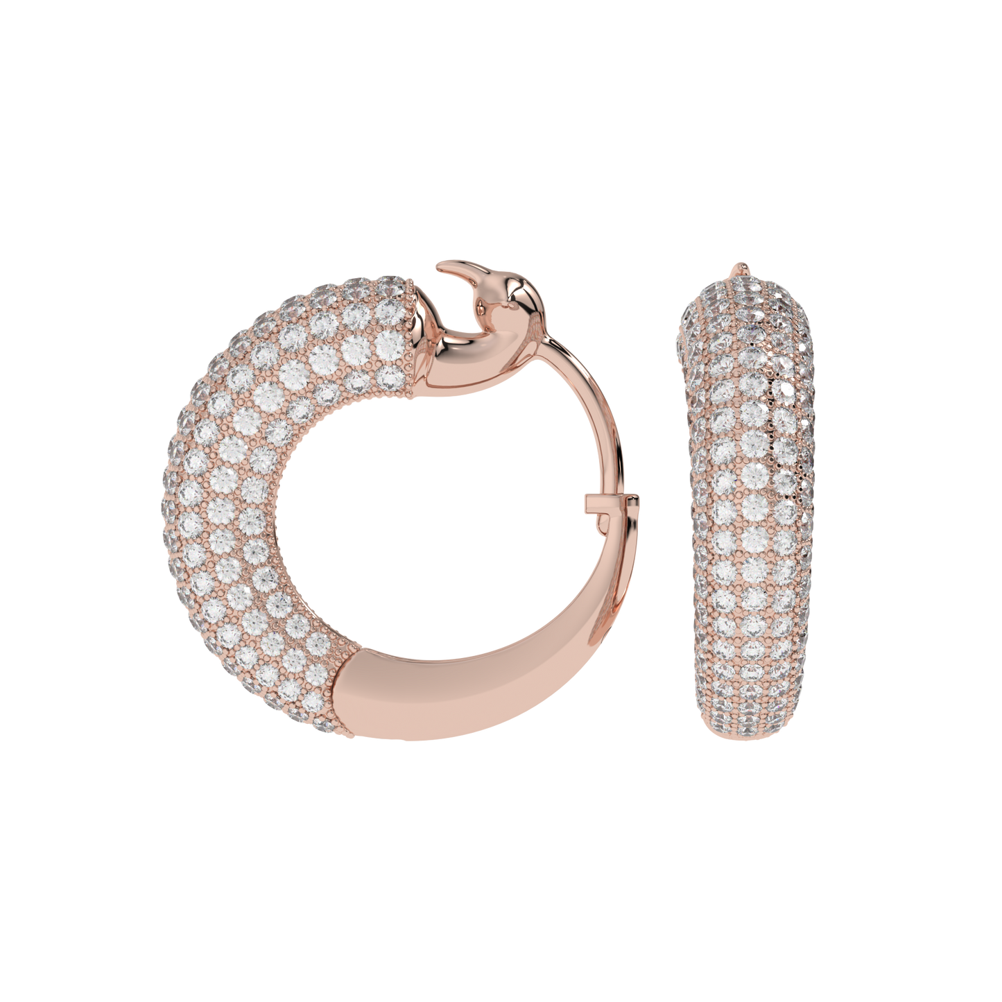 Pavé Diamond Wide Hoop Earrings CaratLink