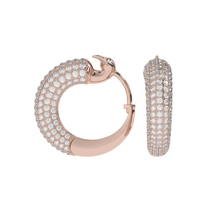 Pavé Diamond Wide Hoop Earrings CaratLink