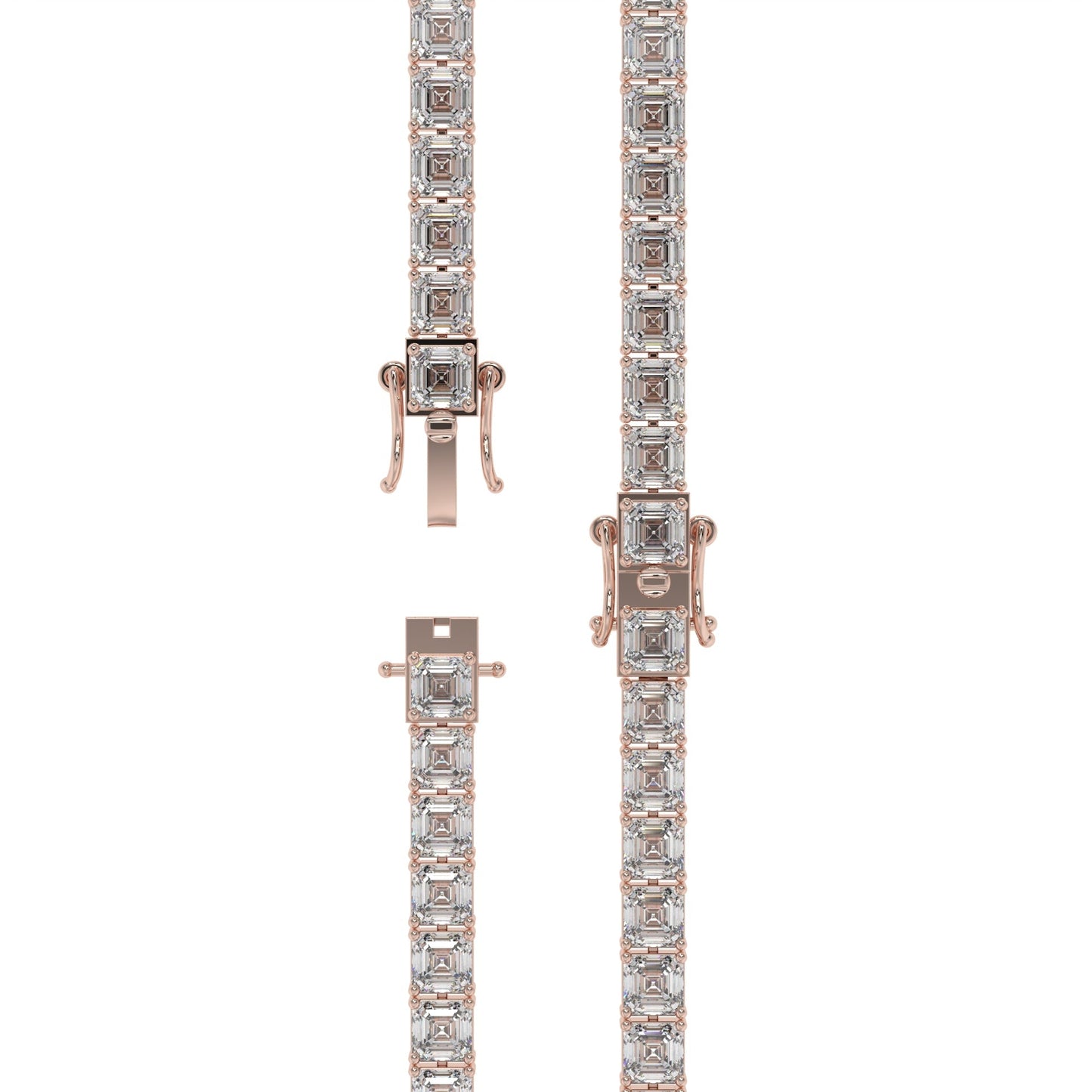 Asscher Diamond Luxe Tennis Bracelet Caratlink