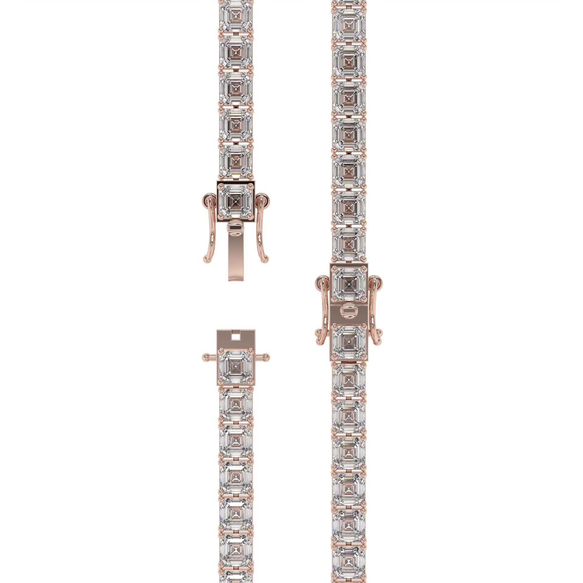 Asscher Diamond Luxe Tennis Bracelet Caratlink