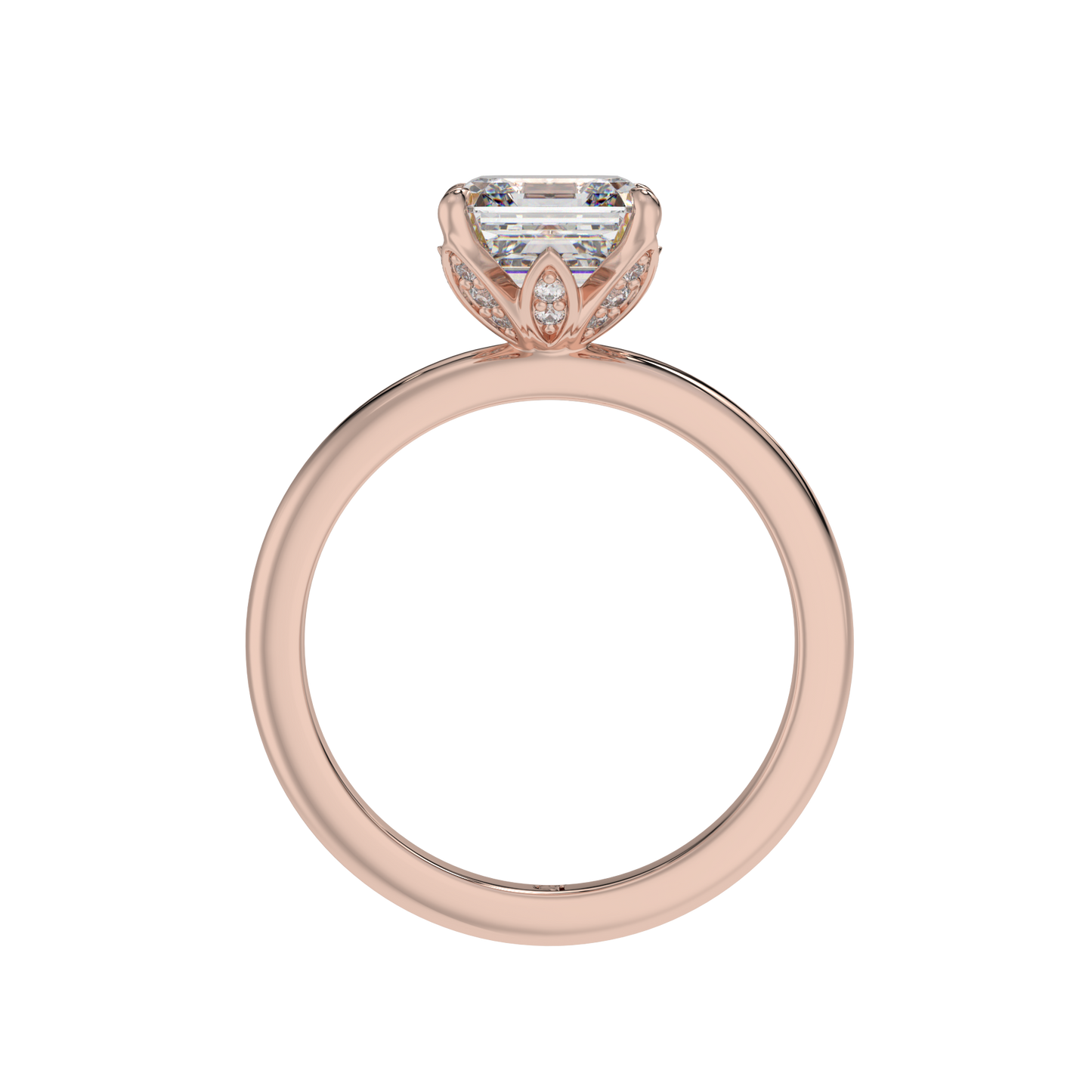 Royal Blossom Asscher Solitaire Ring - Caratlink