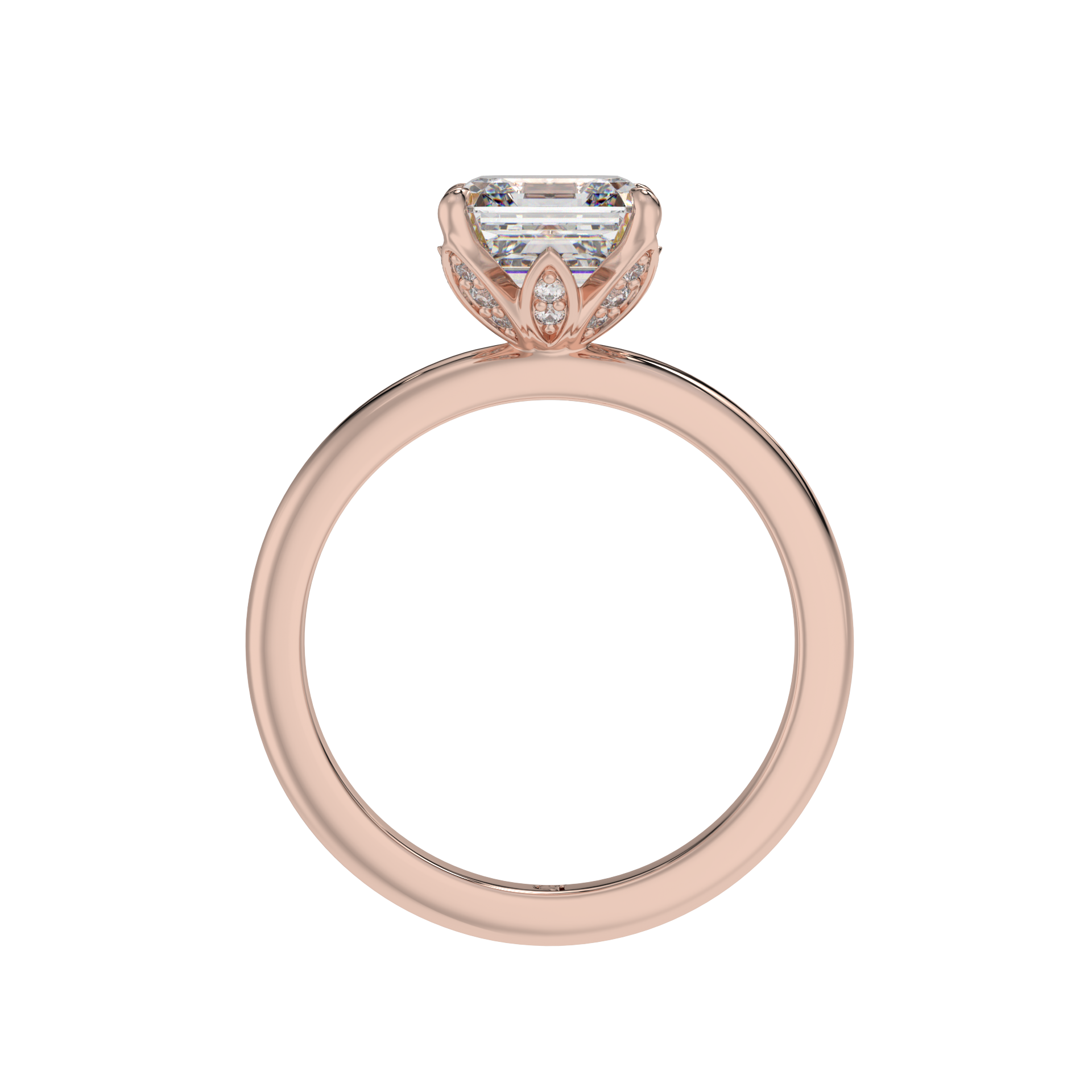 Royal Blossom Asscher Solitaire Ring - Caratlink