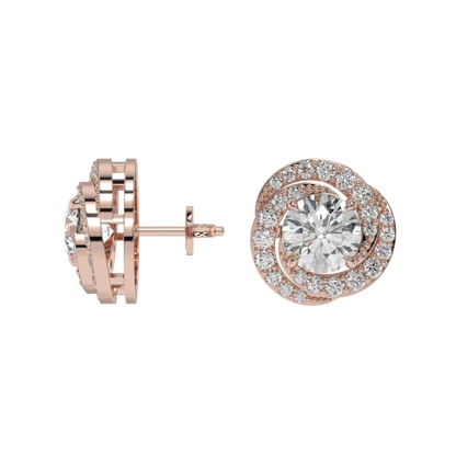 Twirl Halo Diamond Studs CaratLink