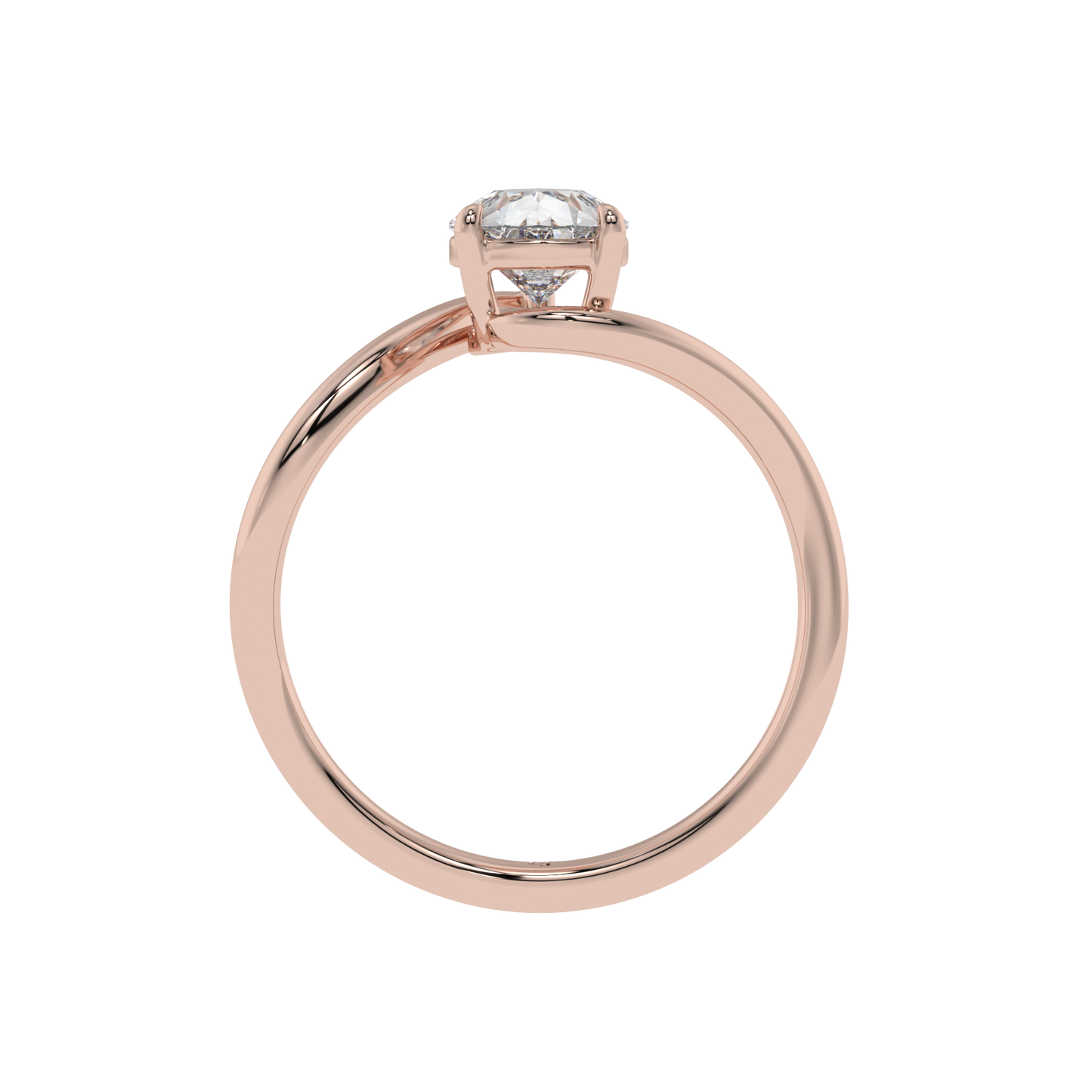 Grace Twist Pear Solitaire Ring - Caratlink