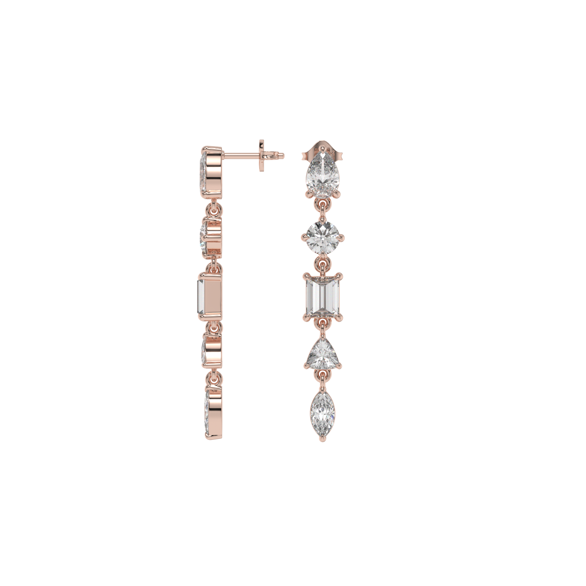 Multi-Shape Diamond Drop Earrings Caratlink