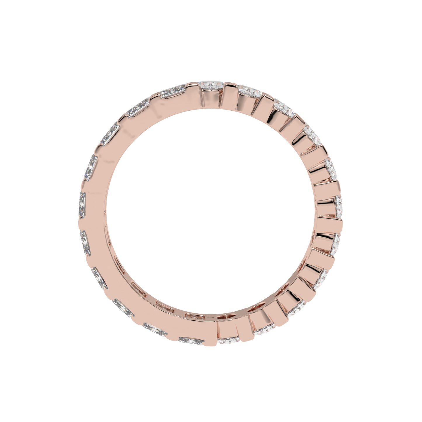 Eternal Emerald & Oval Diamond Eternity Ring Caratlink