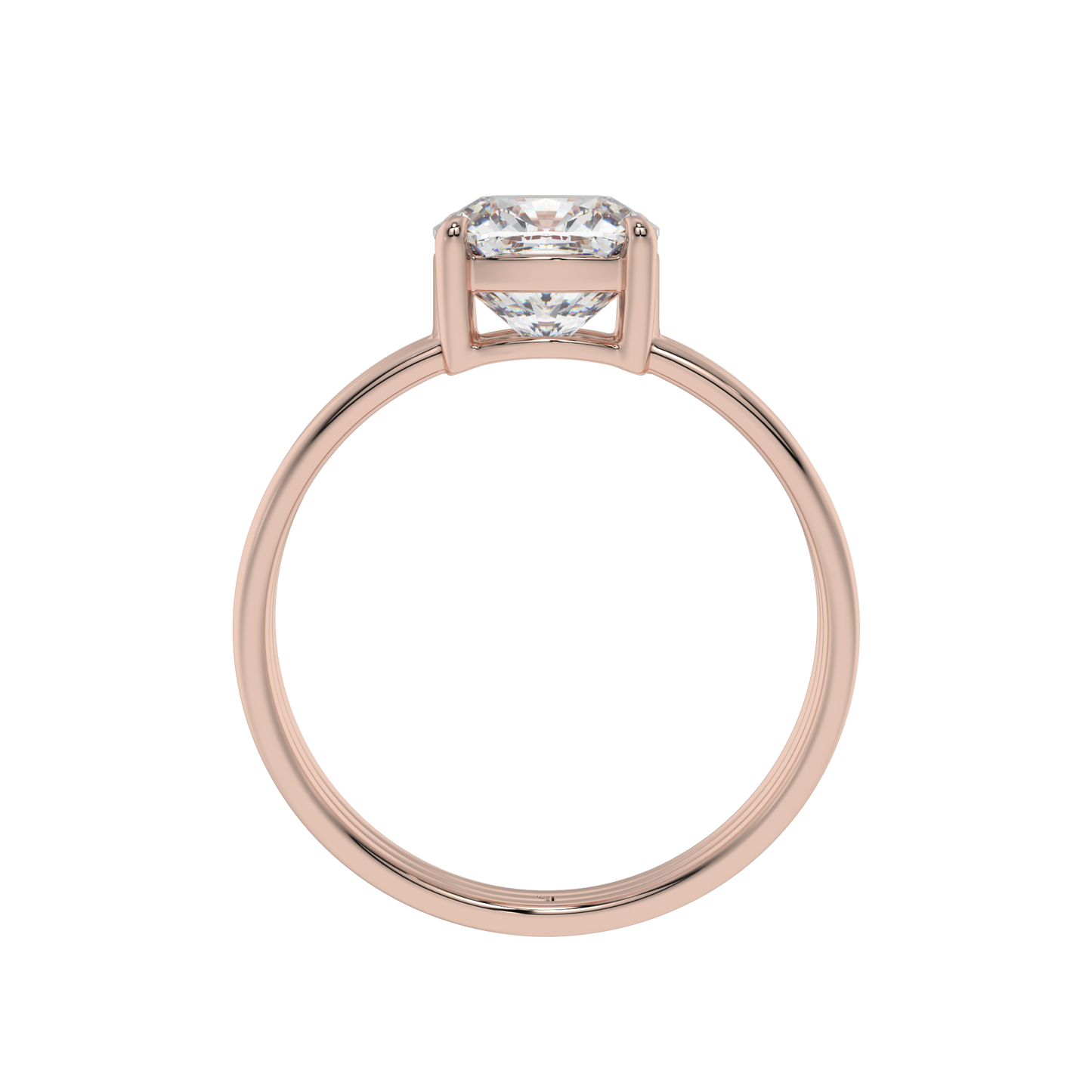 Triple Grace Cushion Solitaire Ring - Caratlink