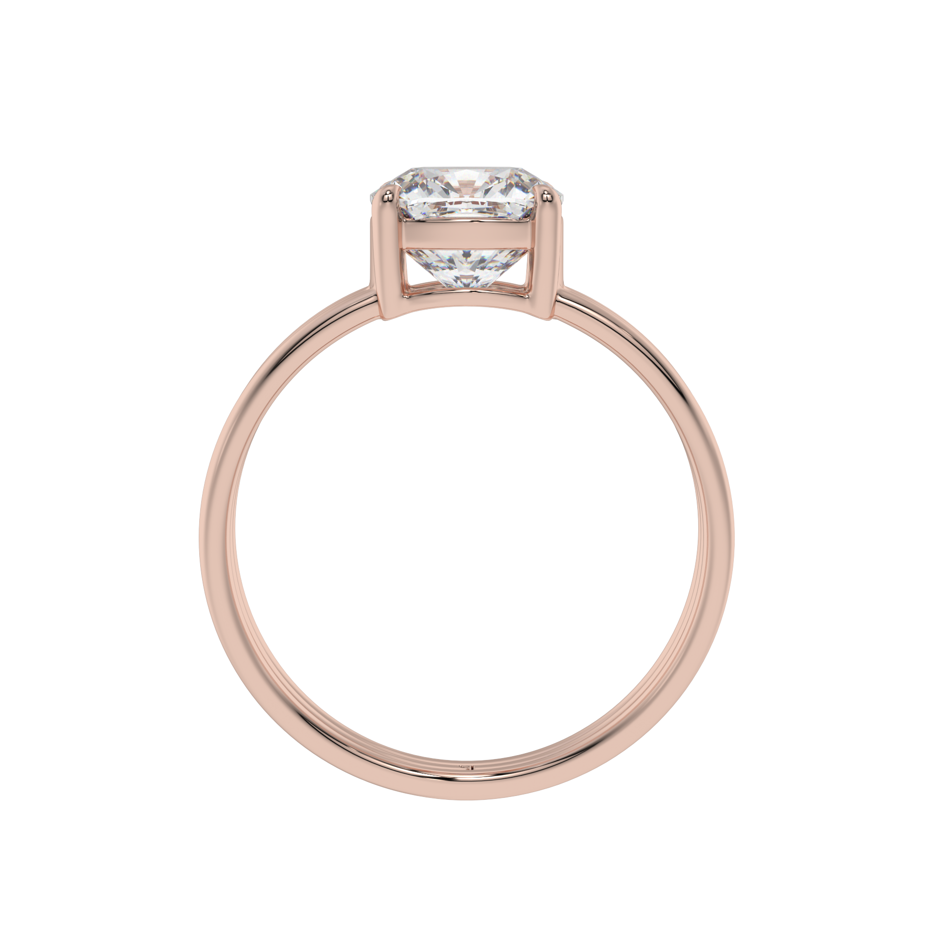Triple Grace Cushion Solitaire Ring - Caratlink