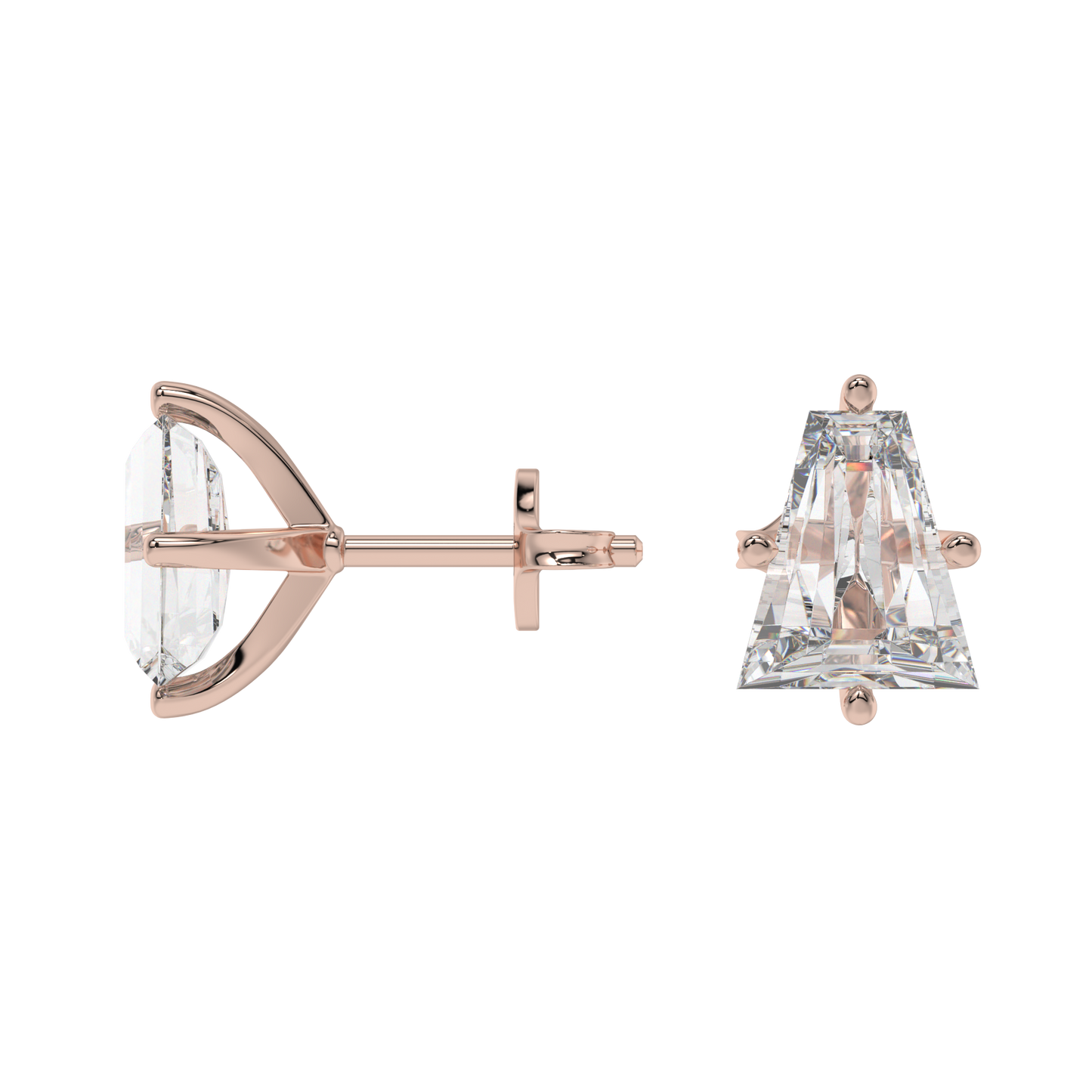 Tapered Baguette Diamond Stud Earrings Caratlink