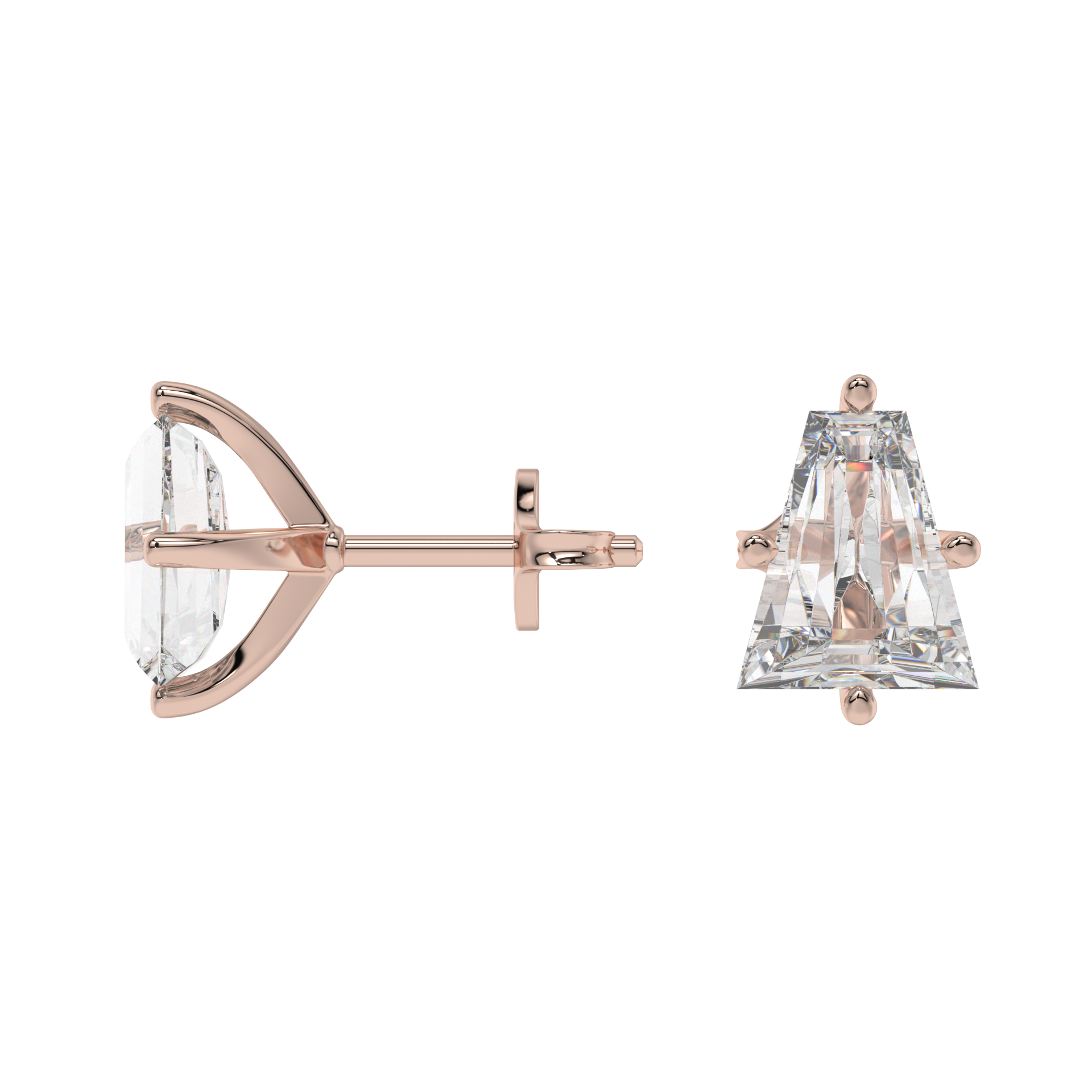 Tapered Baguette Diamond Stud Earrings Caratlink