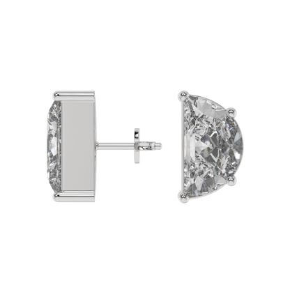 Half Moon Diamond Stud Earrings Caratlink