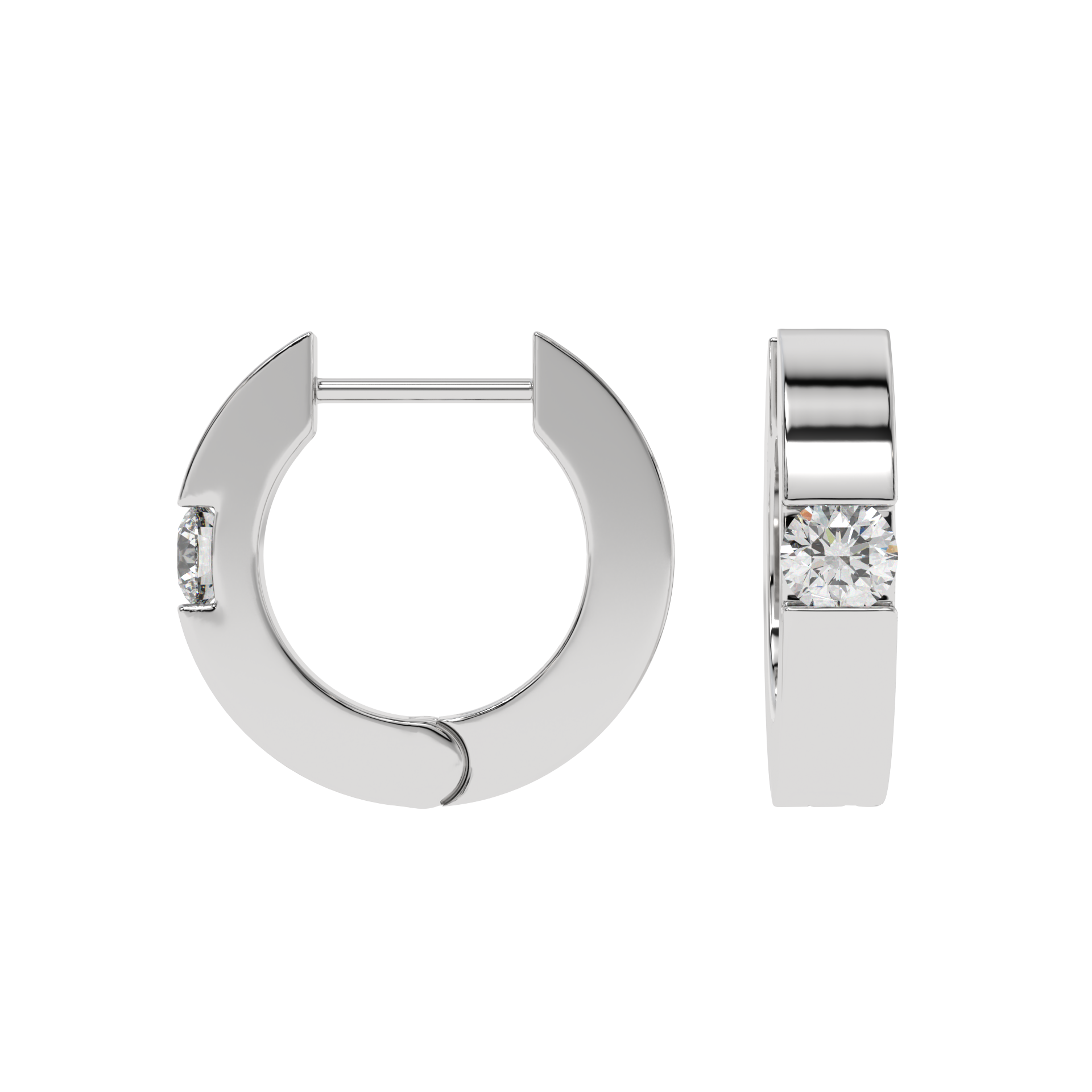 Classic Solitaire Hoop Earrings CaratLink