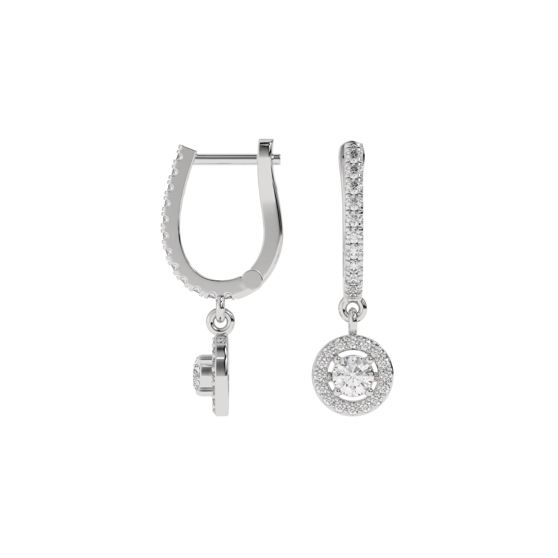 Halo Diamond Drop Earrings CaratLink