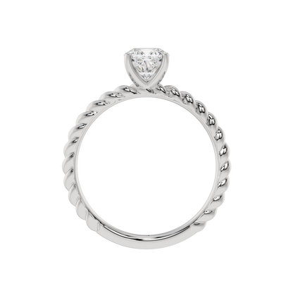 Twisted Rope Cushion Solitaire Ring - Caratlink