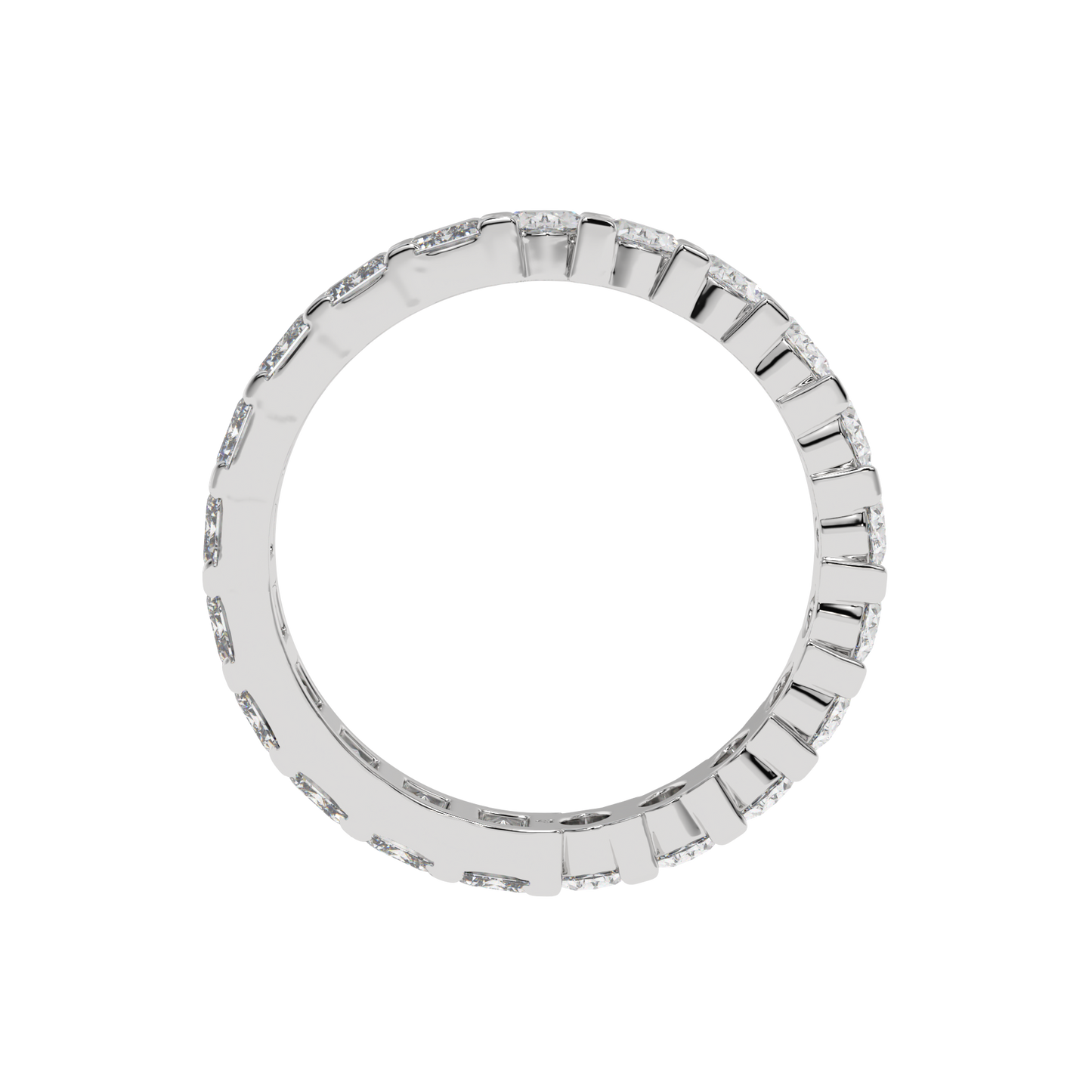 Eternal Emerald & Oval Diamond Eternity Ring Caratlink