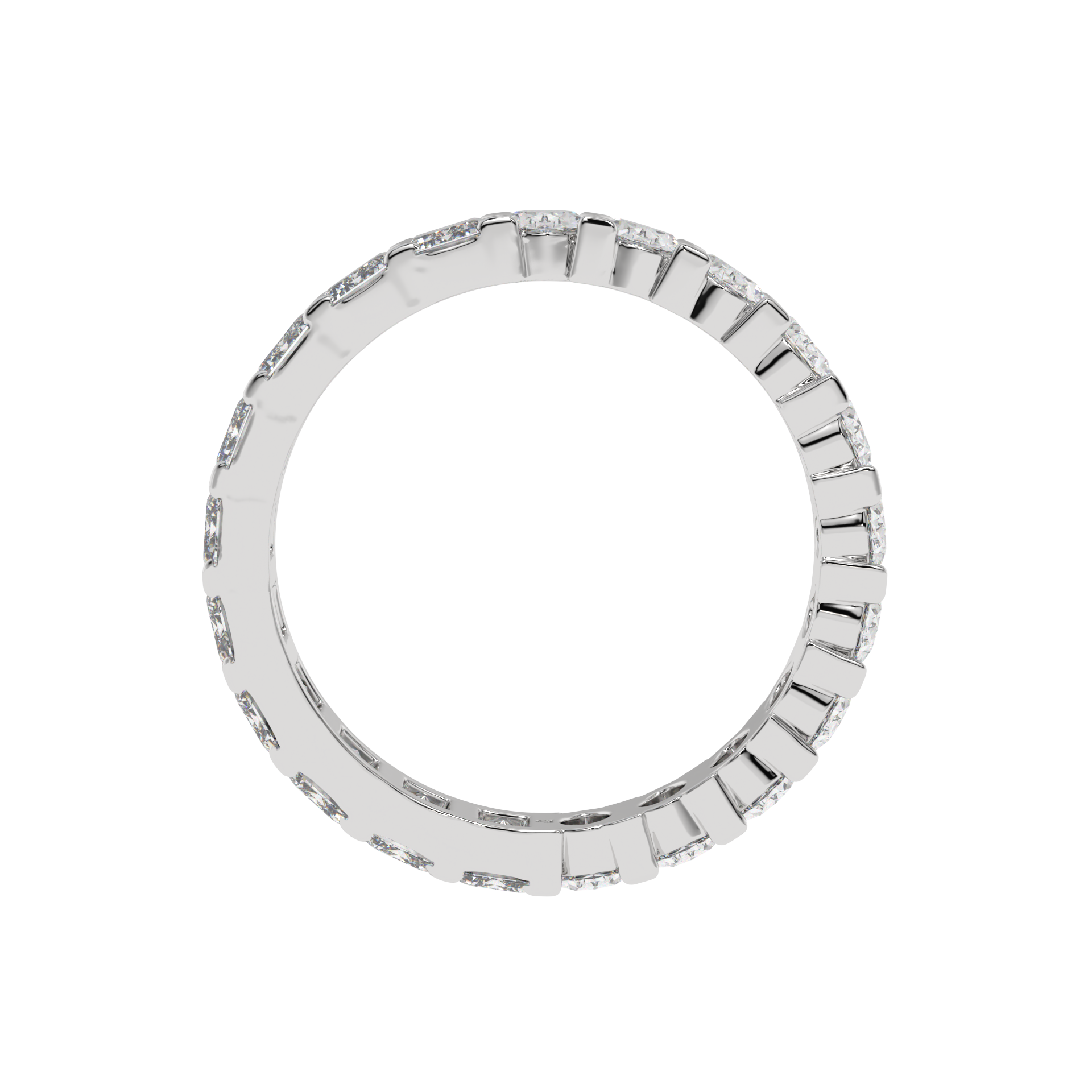 Eternal Emerald & Oval Diamond Eternity Ring Caratlink