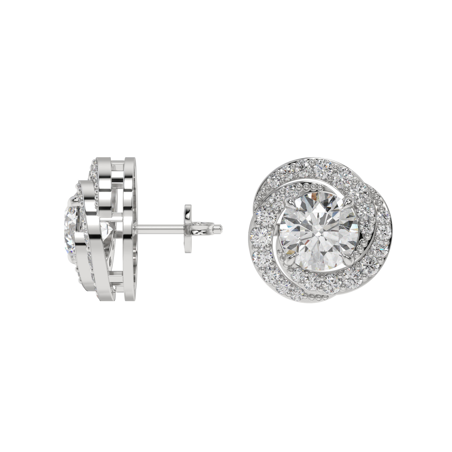 Twirl Halo Diamond Studs CaratLink