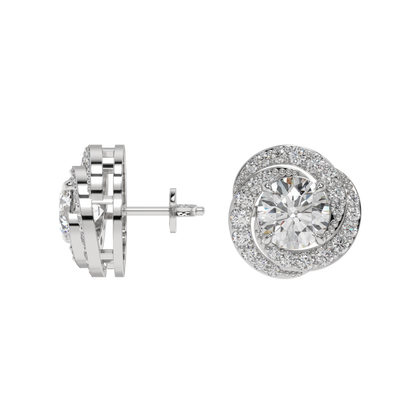 Twirl Halo Diamond Studs CaratLink