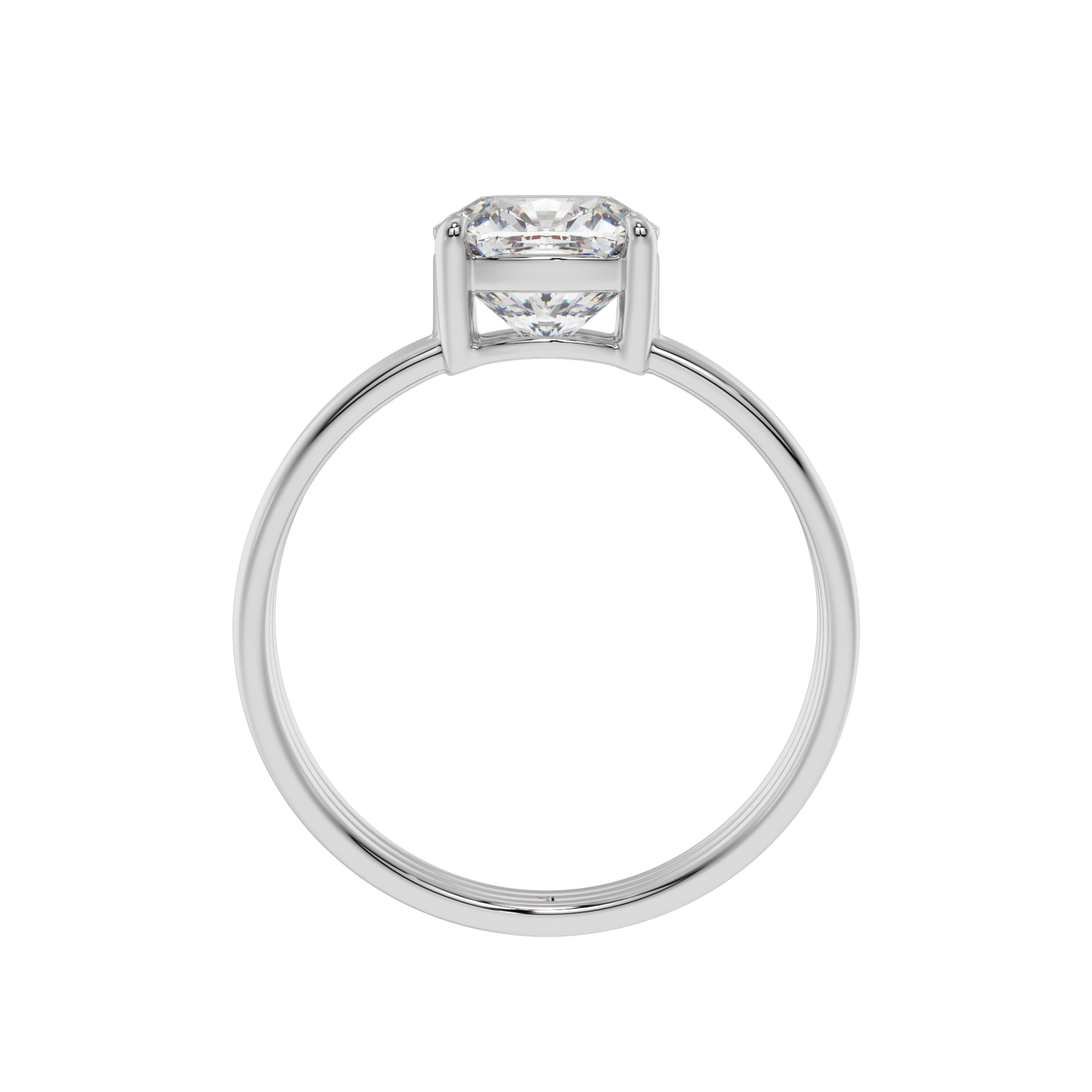 Triple Grace Cushion Solitaire Ring - Caratlink