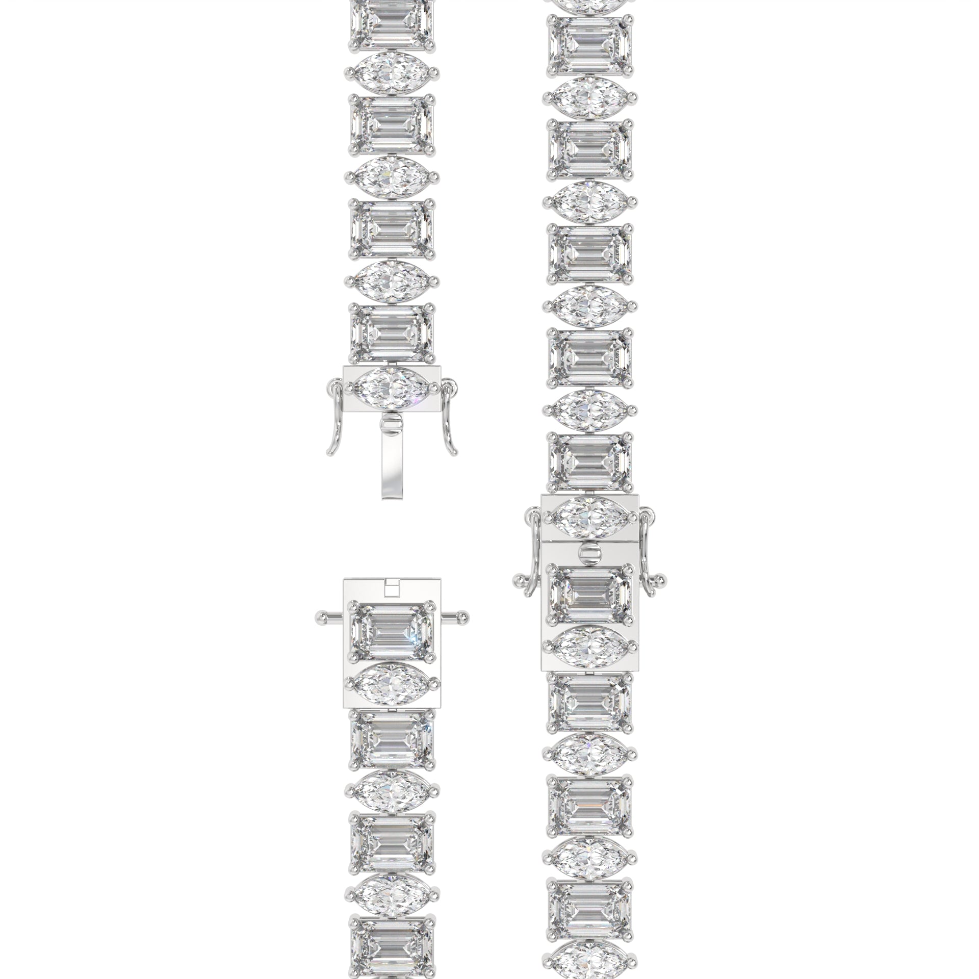 Emerald and Marquise Diamond Bracelet Caratlink