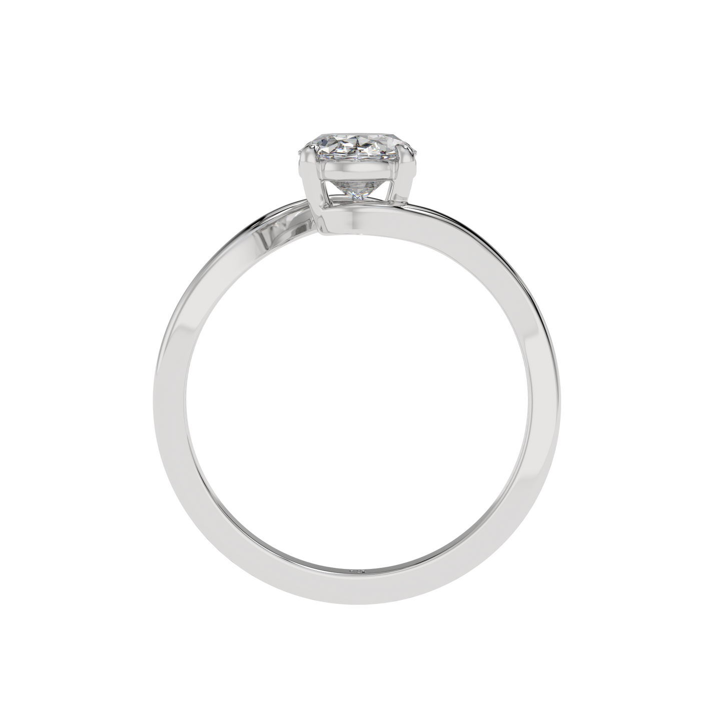 Serene Twist Oval Solitaire Ring - Caratlink