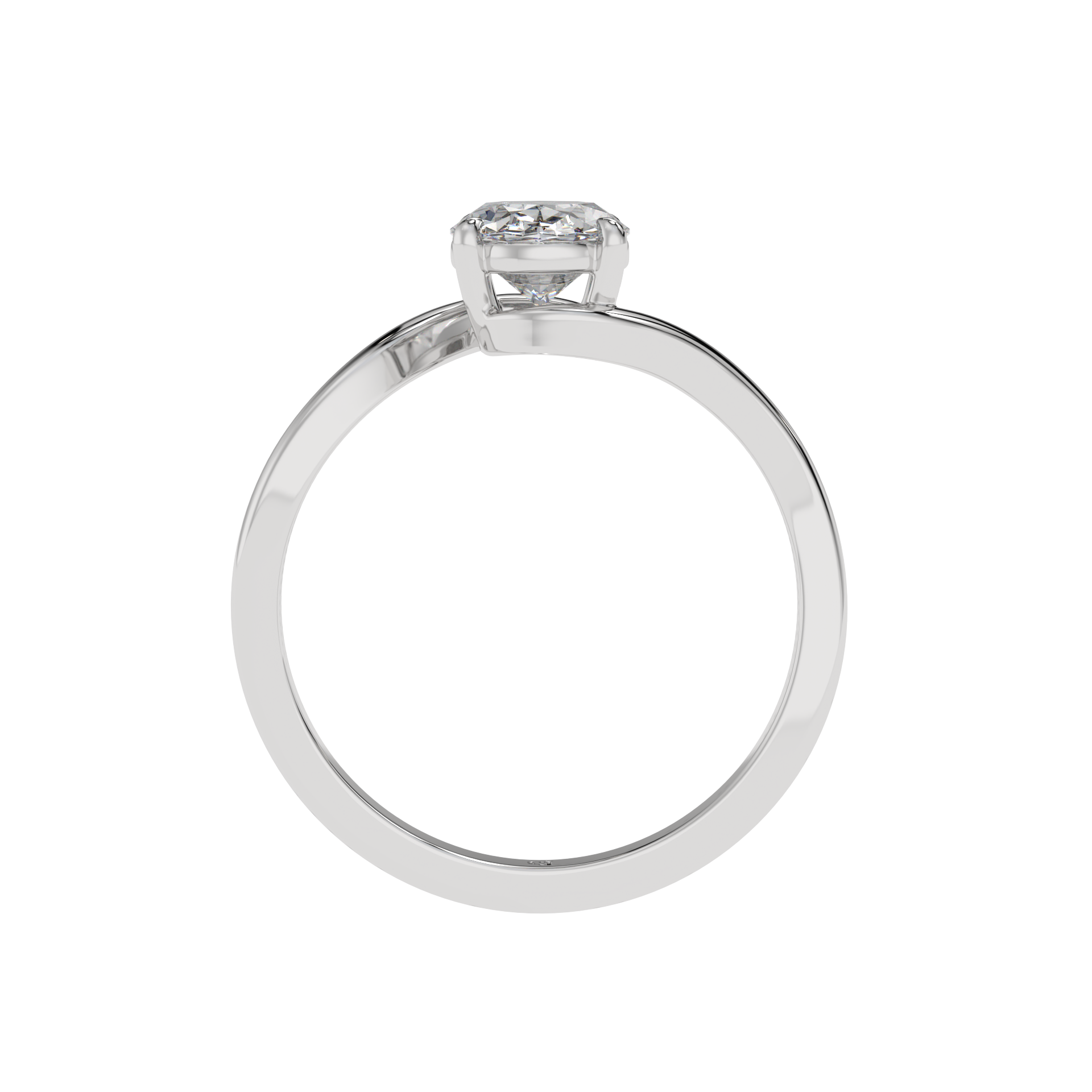 Serene Twist Oval Solitaire Ring - Caratlink