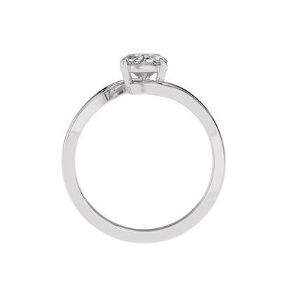 Serene Twist Oval Solitaire Ring - Caratlink