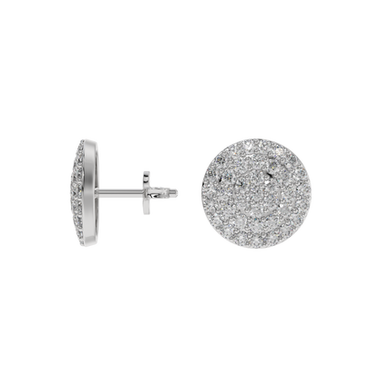 Pavé Round Diamond Stud Earrings Caratlink
