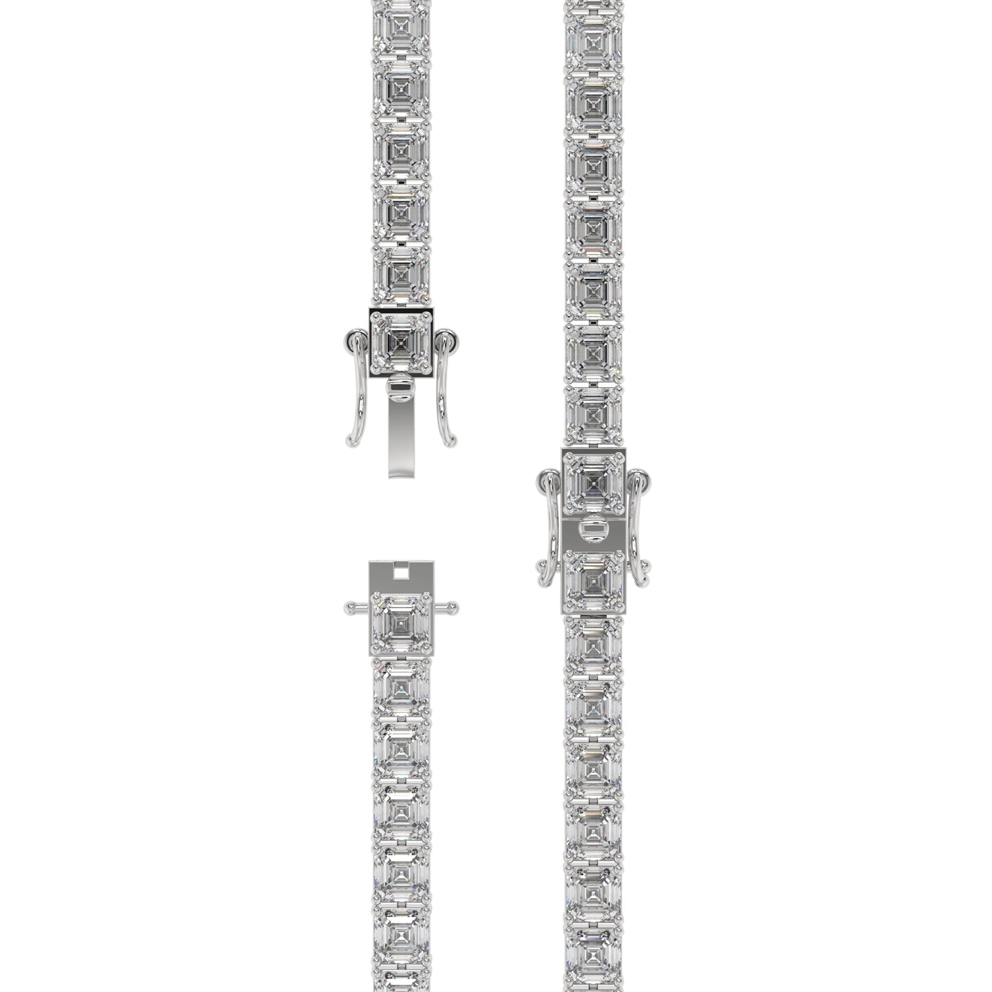 Asscher Diamond Luxe Tennis Bracelet Caratlink
