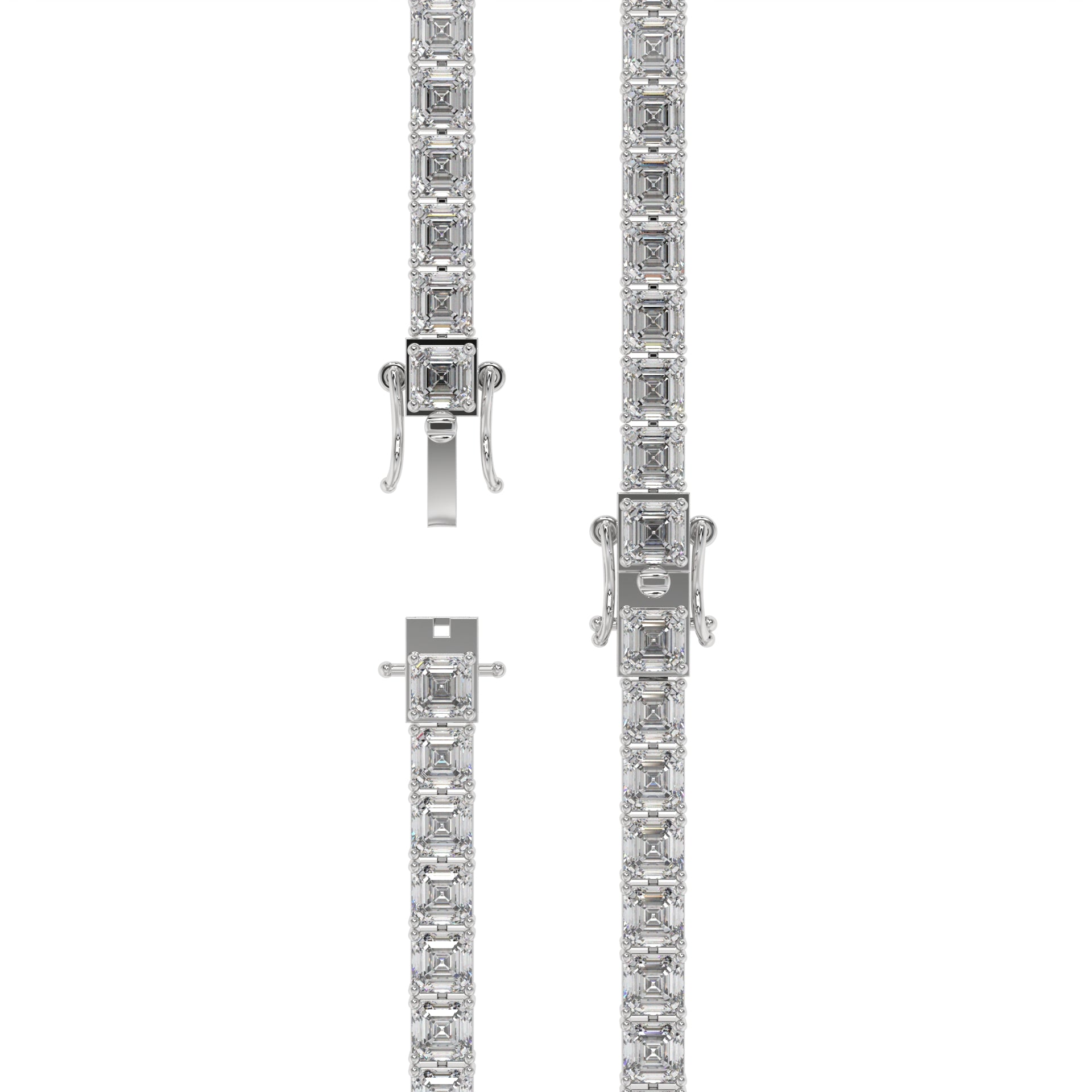 Asscher Diamond Luxe Tennis Bracelet Caratlink