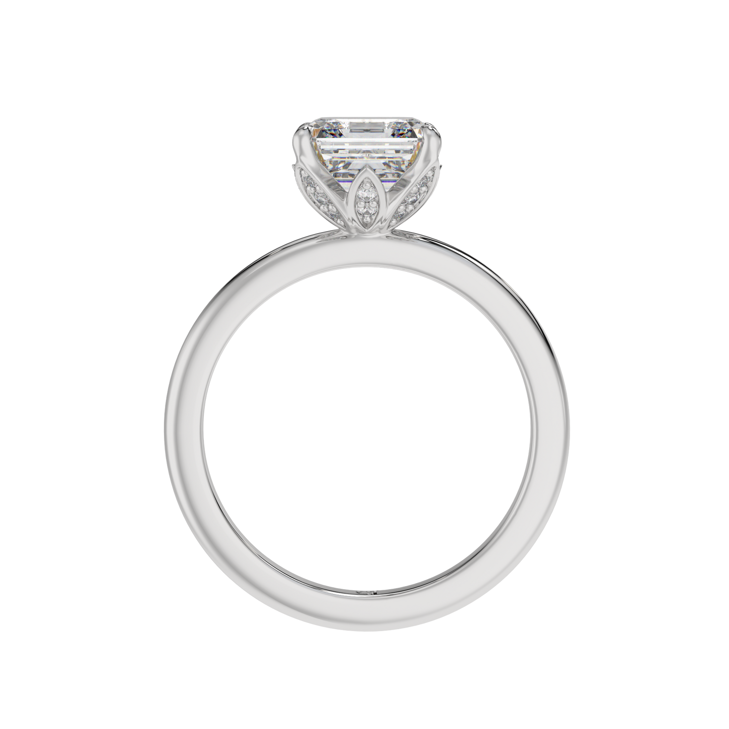 Royal Blossom Asscher Solitaire Ring - Caratlink