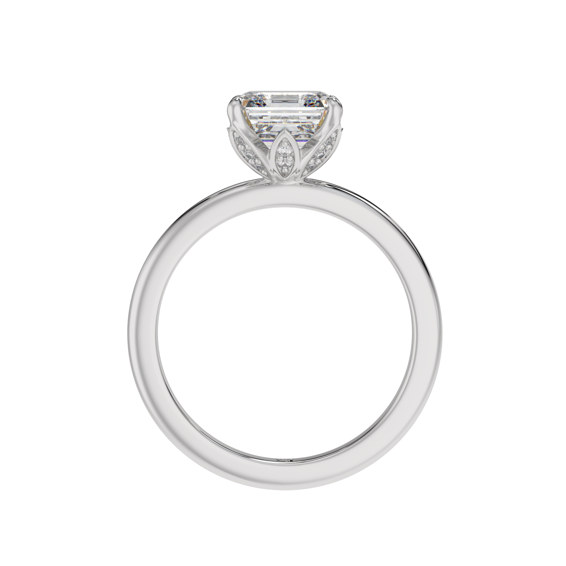 Royal Blossom Asscher Solitaire Ring - Caratlink