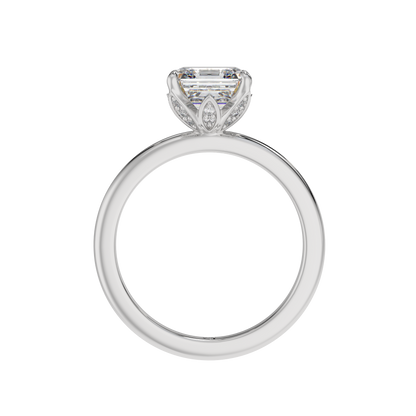 Royal Blossom Asscher Solitaire Ring - Caratlink