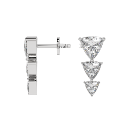 Trillion Cascade Diamond Stud Earrings Caratlink