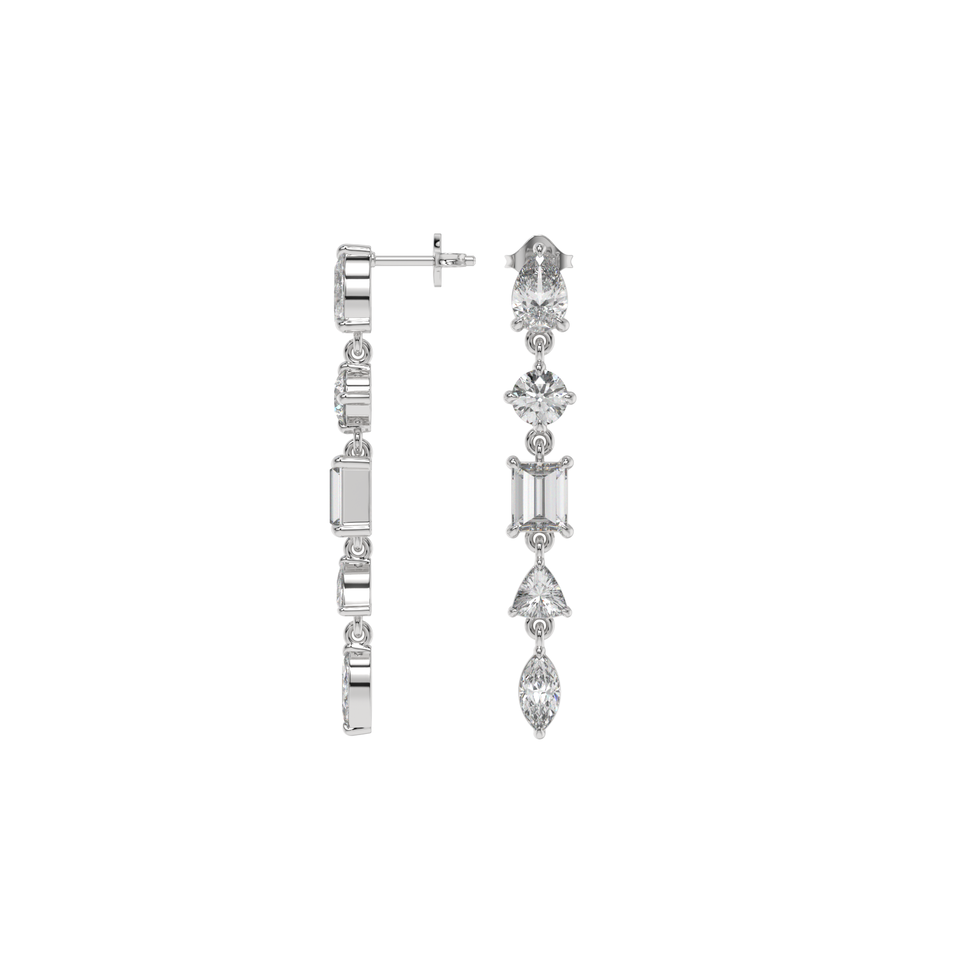 Multi-Shape Diamond Drop Earrings Caratlink