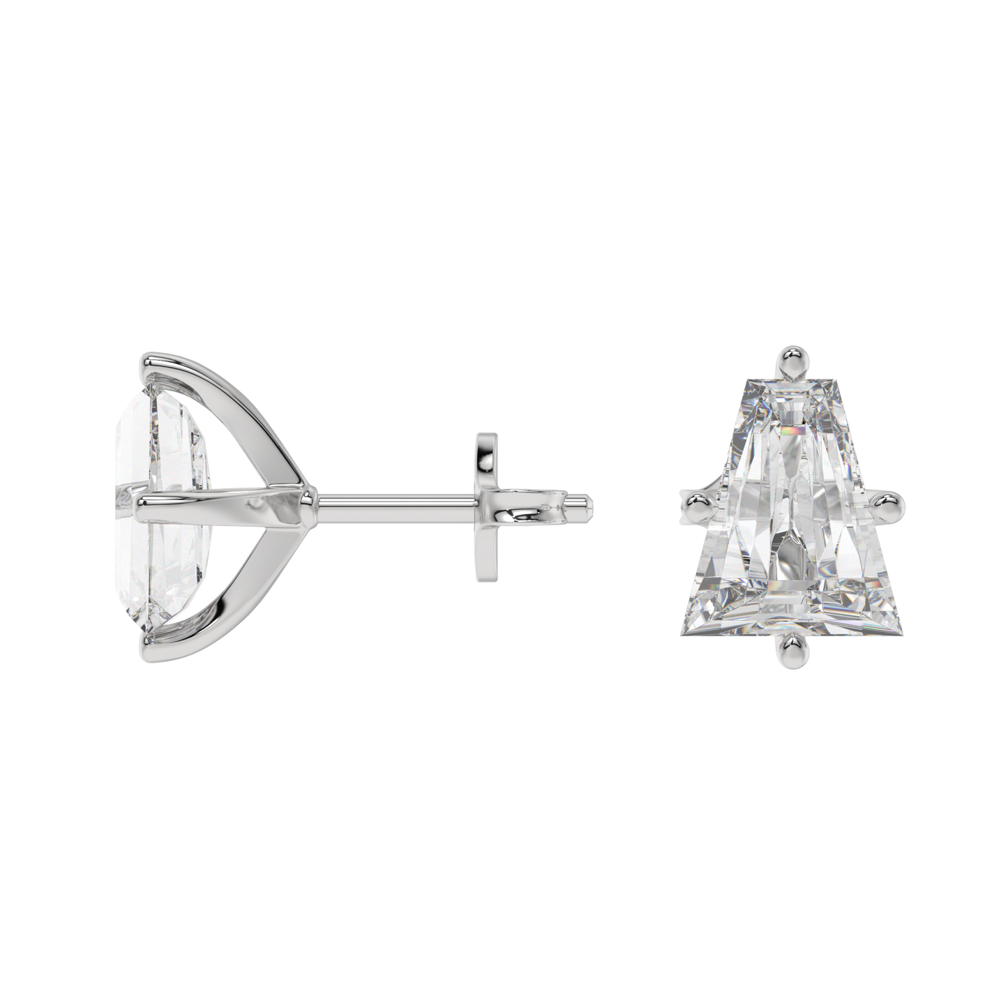 Tapered Baguette Diamond Stud Earrings Caratlink