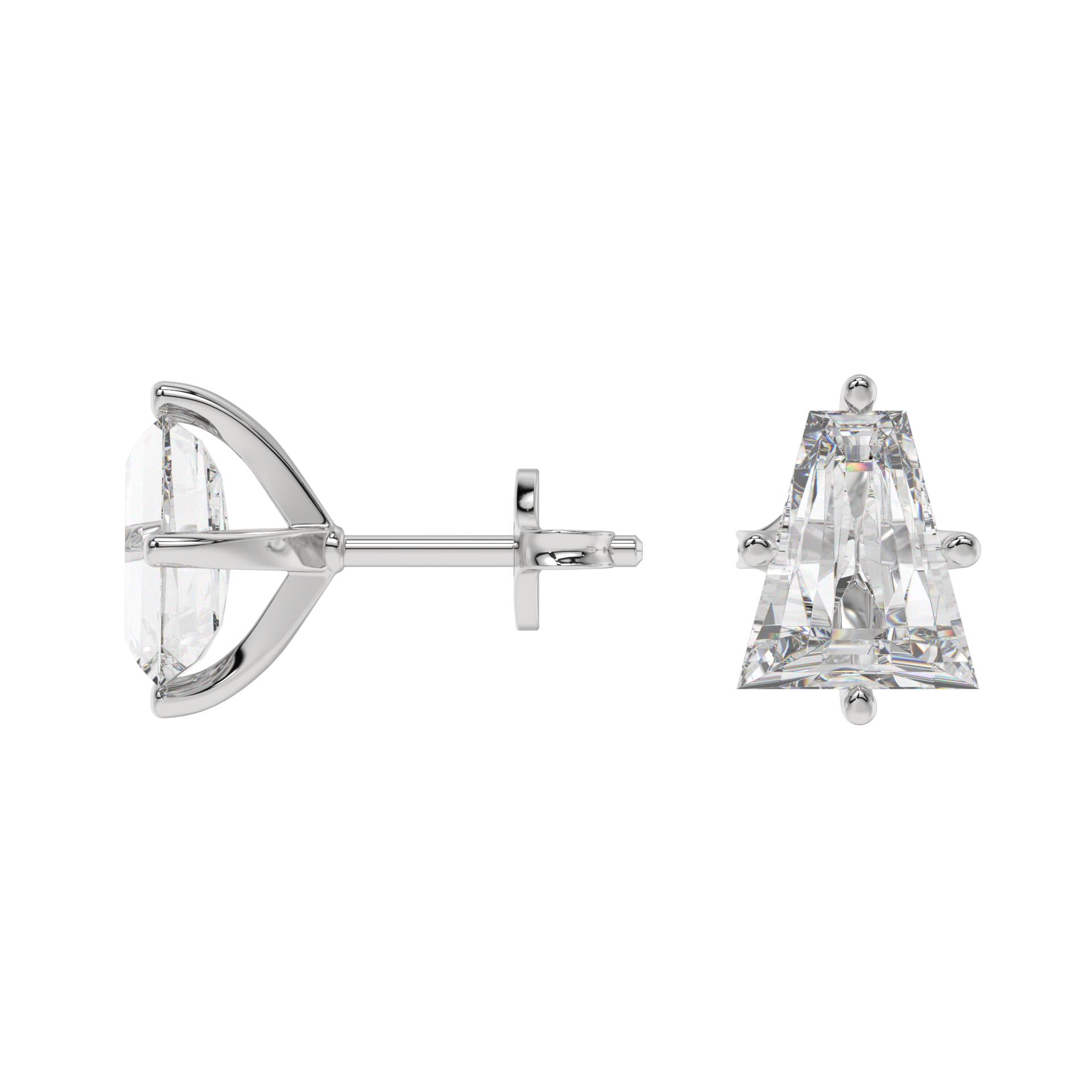 Tapered Baguette Diamond Stud Earrings Caratlink