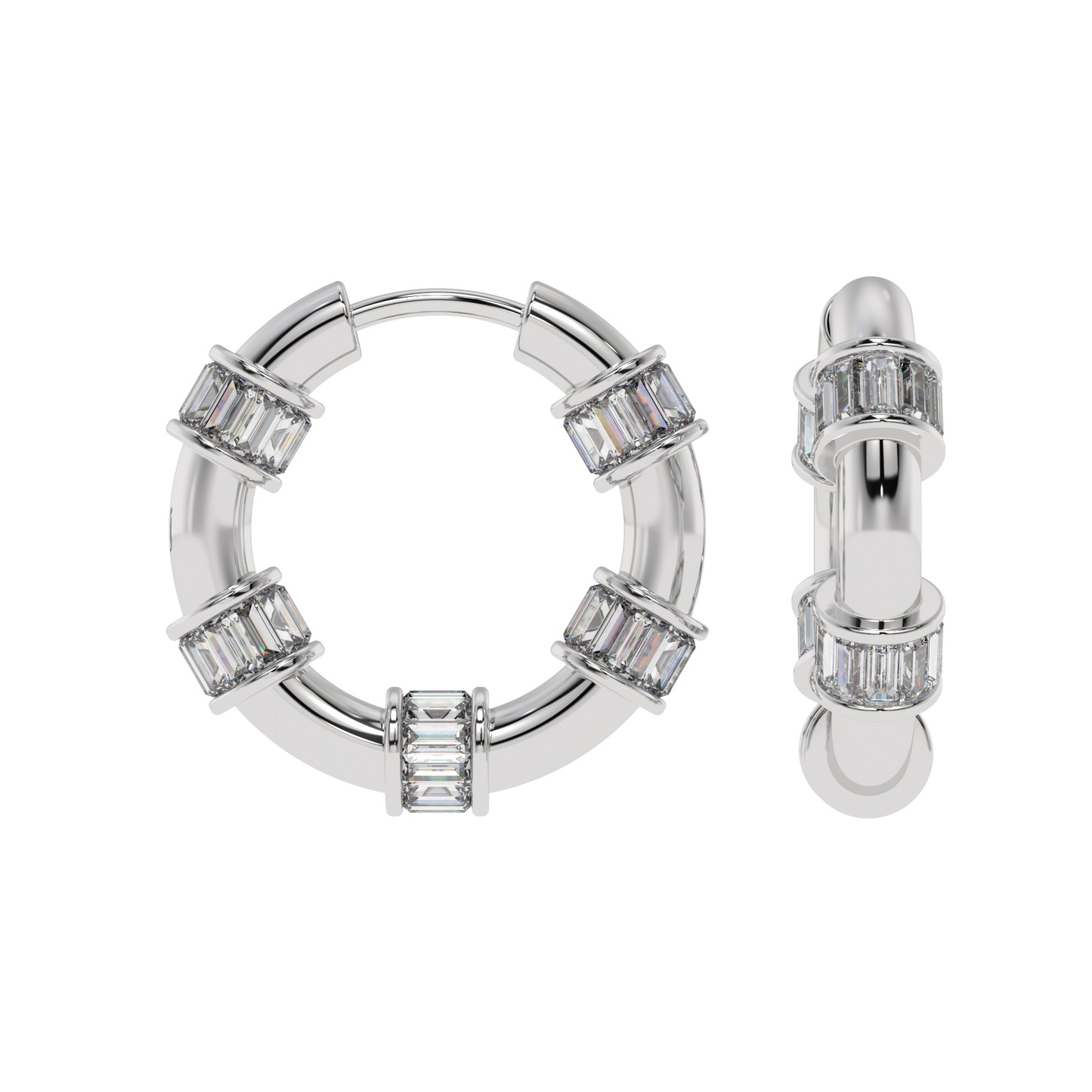 Radiant Baguette Hoop Earrings