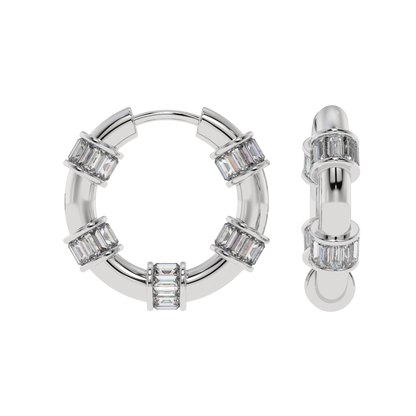 Radiant Baguette Hoop Earrings