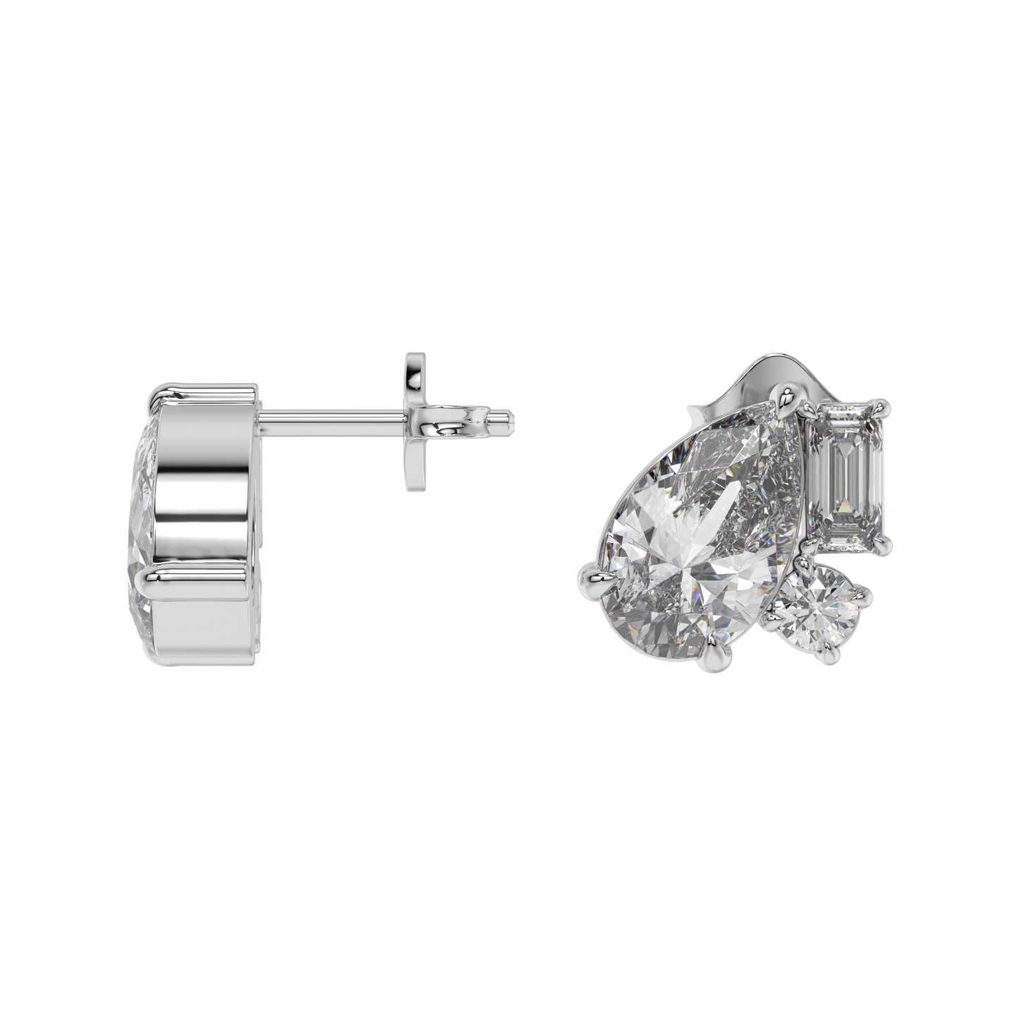 Pear Elegance Diamond Stud Earrings Caratlink