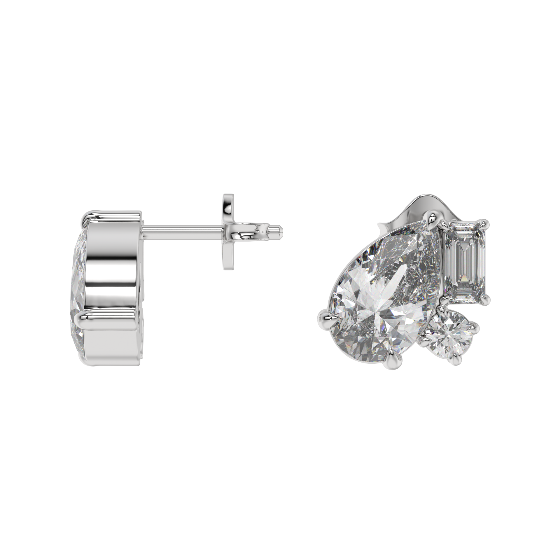 Pear Elegance Diamond Stud Earrings Caratlink