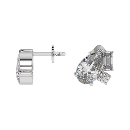 Pear Elegance Diamond Stud Earrings Caratlink