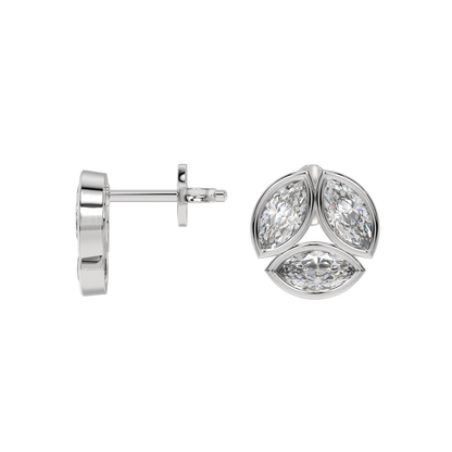 Marquise Trio Diamond Stud Earrings Caratlink