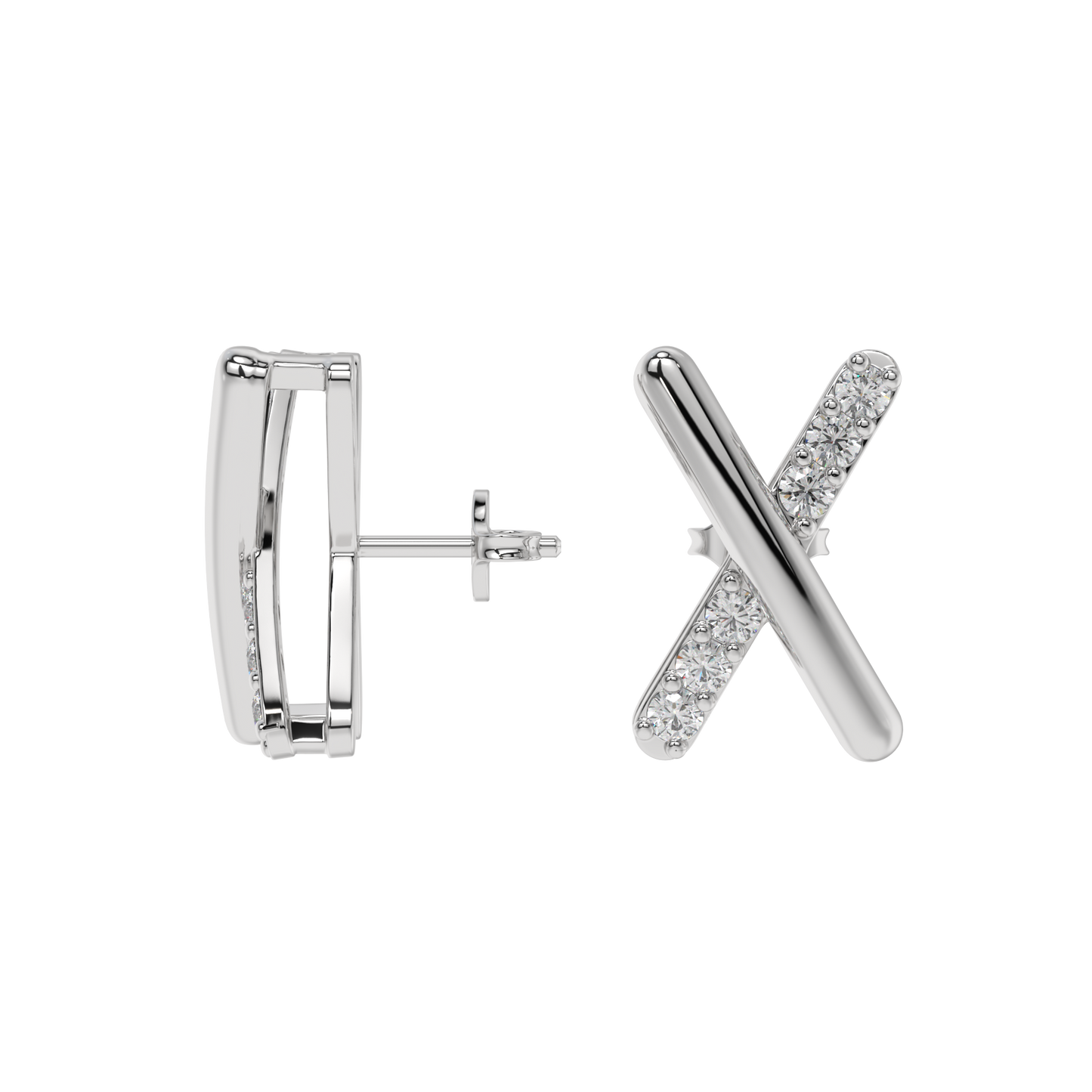 Crossline Diamond Studs CaratLink