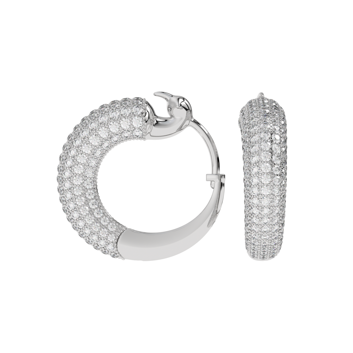Pavé Diamond Wide Hoop Earrings CaratLink