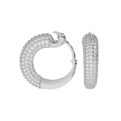 Pavé Diamond Wide Hoop Earrings CaratLink