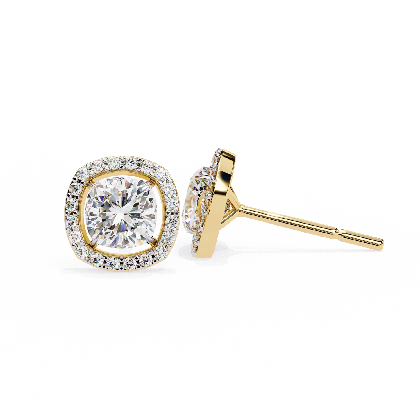 Sparkle Halo Diamond Studs CaratLink
