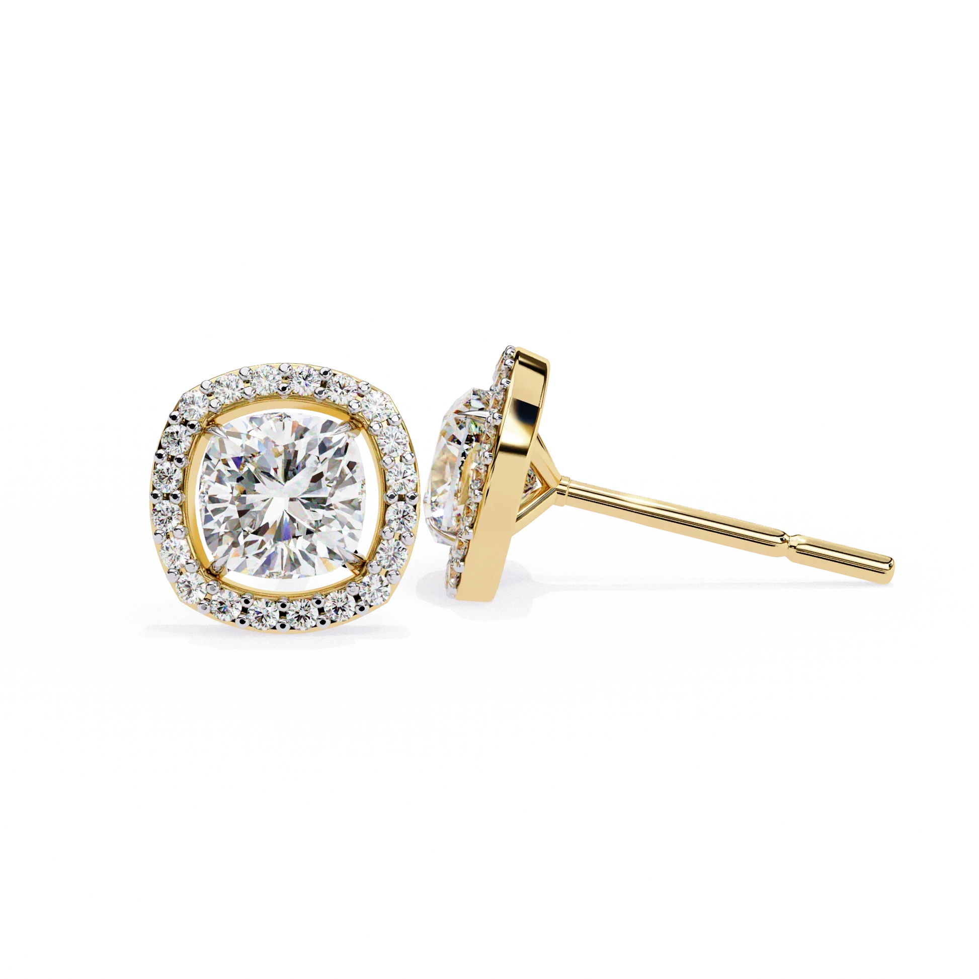 Sparkle Halo Diamond Studs CaratLink
