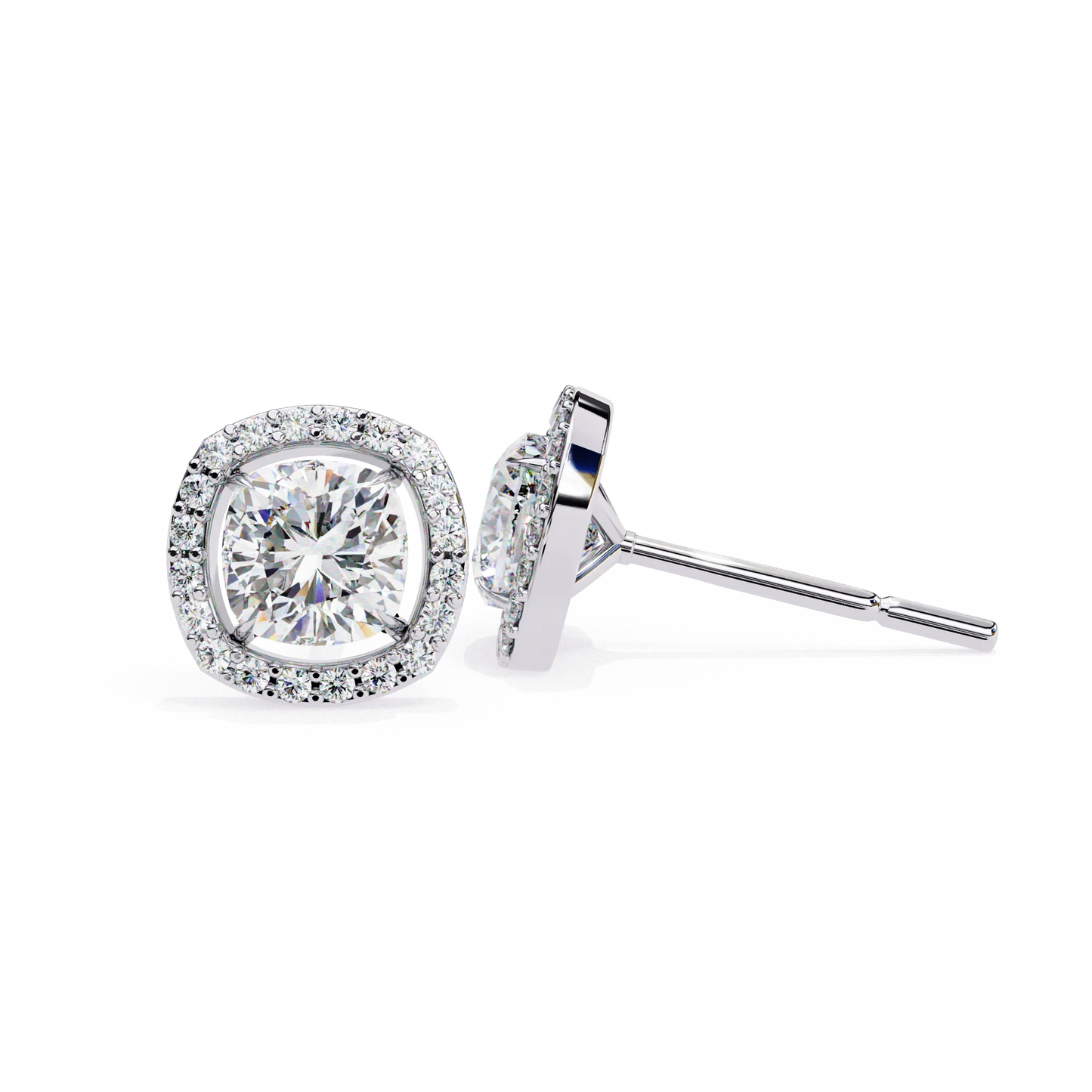 Sparkle Halo Diamond Studs CaratLink