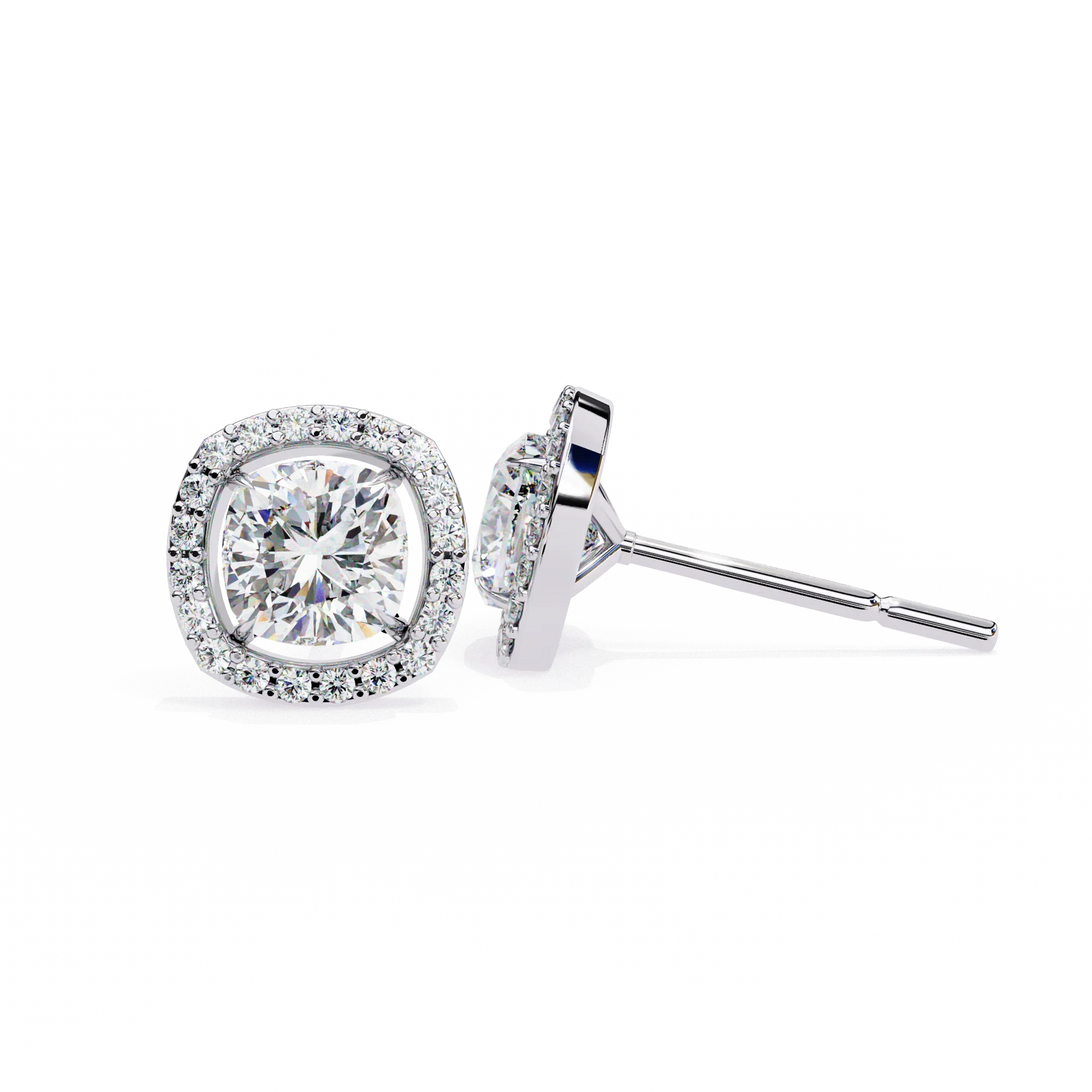 Sparkle Halo Diamond Studs CaratLink